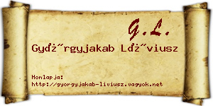 Györgyjakab Líviusz névjegykártya